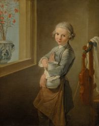 Le Petit violoniste, Louis Aubert, XVIIIe siècle, huile sur toile, musée Des Beaux-Arts du château de Blois