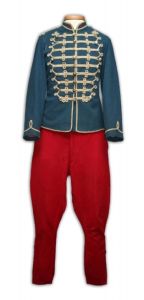 uniforme militaire (ensemble) ; veste (1) ; pantalon (1) ; uniforme de soldat d'infanterie (1987.148.0)
