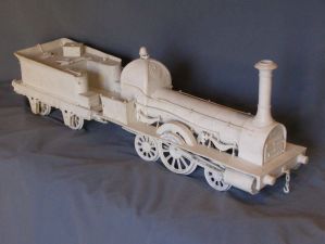Martin Utré, maquette en biscuit de porcelaine d’une locomotive Stephenson, 1854, musée Charles VII - Pôle de la porcelaine, Mehun-sur-Yèvre