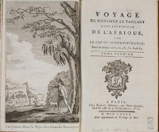 Voyage de Monsieur Le Vaillant dans l’intérieur de l’Afrique, par le Cap de Bonne-Espérance, Dans les années 1780, 81, 82, 83, 84 & 85 (2008-3-105)