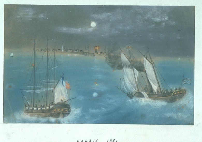 Deux navires en rade de Calais