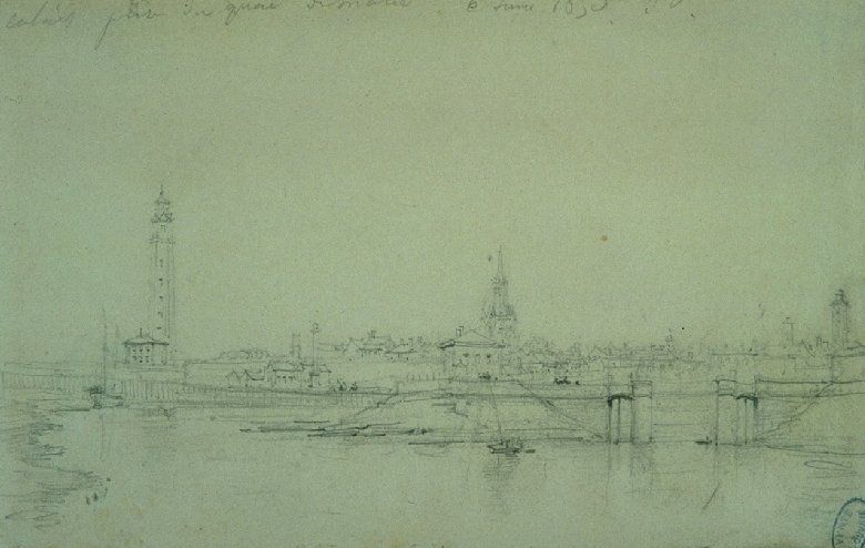 Vue du port de Calais en 1850