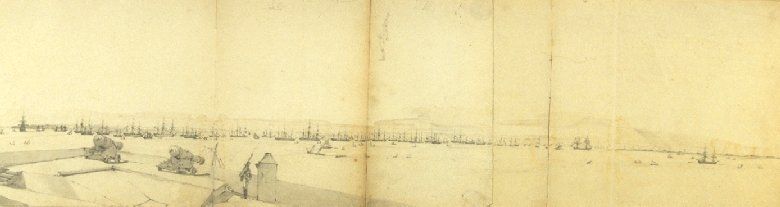 Escadre anglaise dans la rade de Portsmouth en 1802