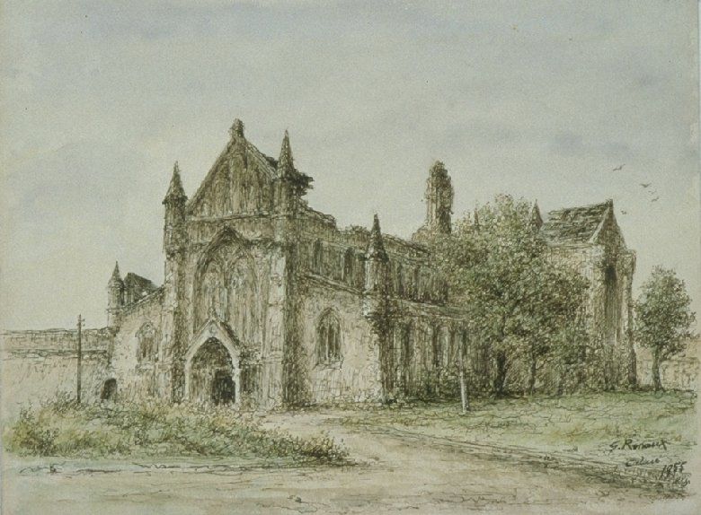 L'Eglise Notre-Dame à Calais, endommagée par les bombes en 1940