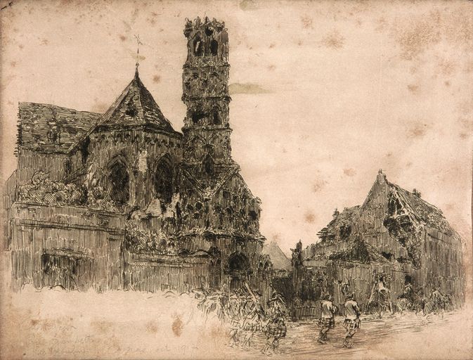 Arras après 1917, rue Gambetta, les Ursulines