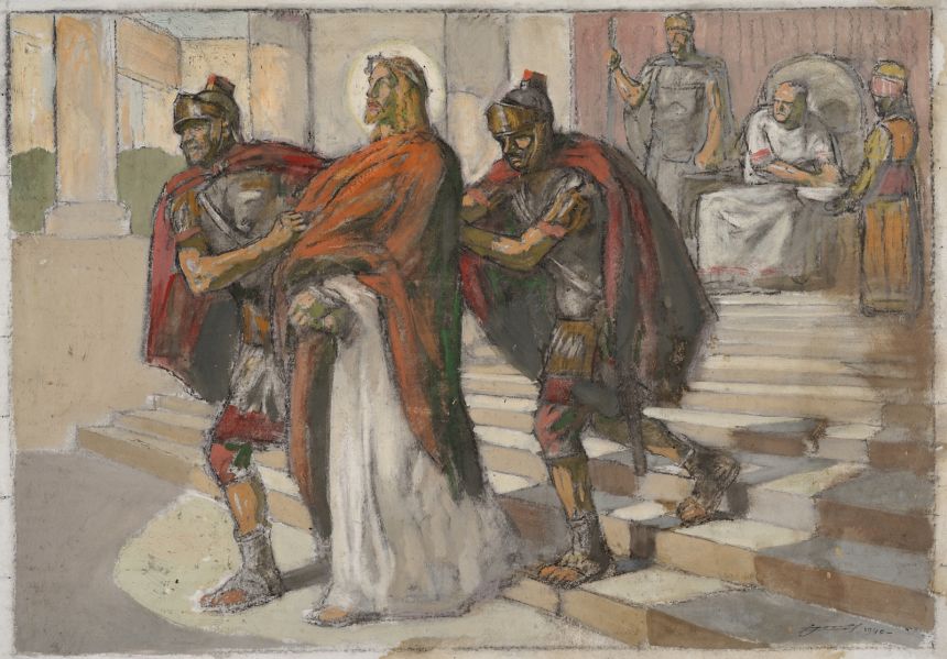 Station 1 : le Christ emmené devant Pilate