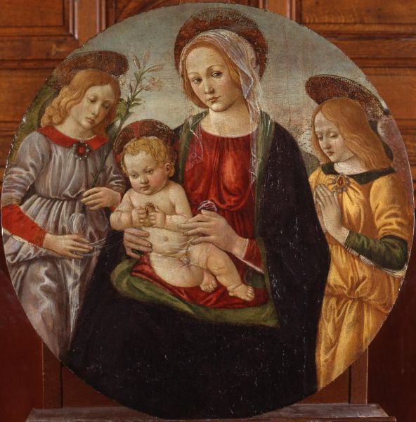 tondo, Vierge à l'Enfant et anges