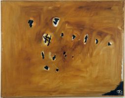 Éclats noirs dans le rouge, 1959
huile sur toile
114 x 146 cm
Musée départemental de Préhistoire, Solutré-Pouilly. N° Inv. : 2007.1.2