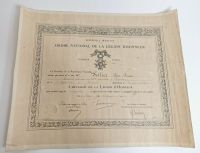 Brevet de Chevalier de la Légion d'Honneur décerné à Pier...