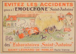 Evitez les accidents grâce à l'Emouchone "Saint-Antoine" véritable chasse mouches des "Laboratoires St-Antoine" ; © F. Lauginie – Le Compa – 2013