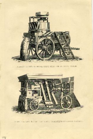 Estampe ; Garrett &; son’s improved stone mill for grinding wheat ; Garrett &; son’s patent combined threshing &; dressing machine