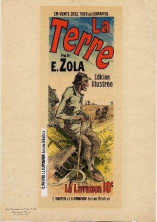 affiche ; La terre par E. Zola, édition illustrée