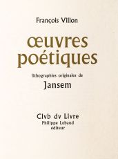 "Œuvres poétiques" de François Villon