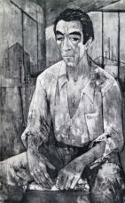 1955, portrait d'Anthony Quinn par Jansem