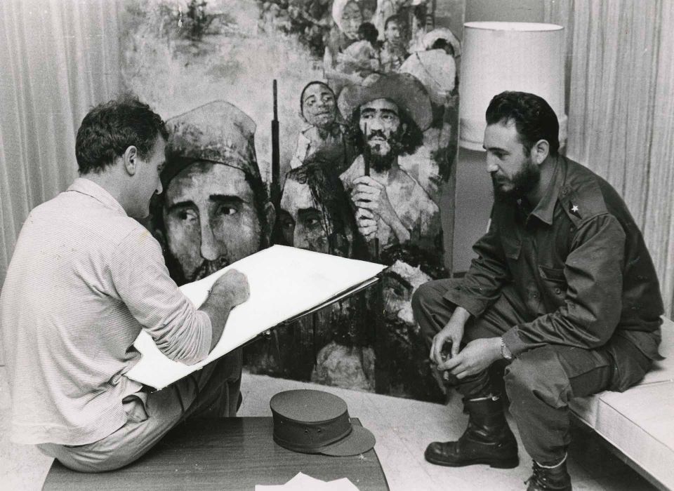 1958, Jansem dessine Fidel Castro (La Havane)