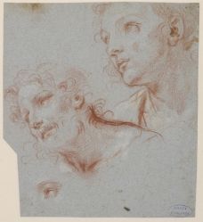 Giacinto Calandrucci, Etude de deux têtes, 2e/2 du 17e siècle