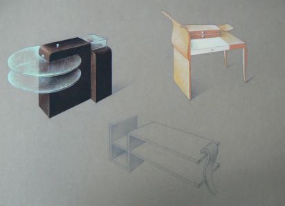 Secrétaire et deux étagères basses pour les Galeries Lafayette (2000.4.58)