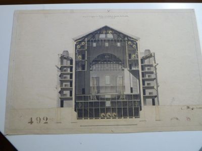 Coupe sur la largeur du théâtre de la salle de spectacle de Marseille, exécutée dans le cours de 1786 et 1787 (2014.0.1479)