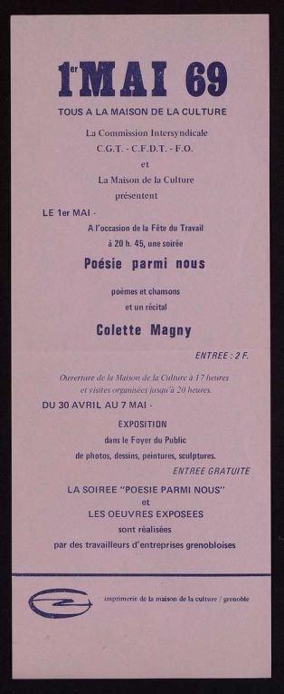 Soirée "poésie parmi nous" et récital Colette Magny ; © Titulaire(s) des droits : MC2 Grenoble
