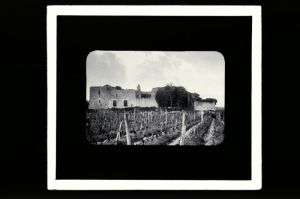 plaque de verre photographique ; Fargues, château ; vue générale