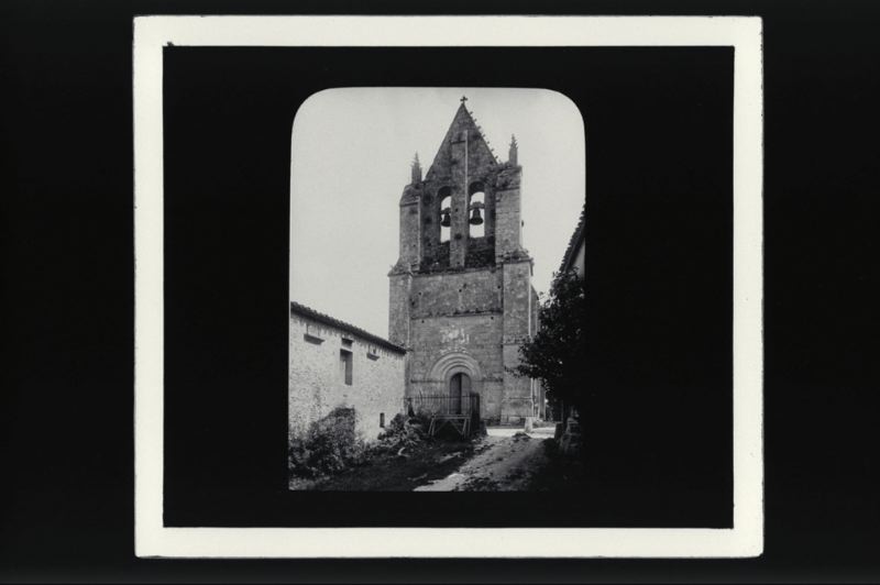 plaque de verre photographique ; Frontenac, Eglise