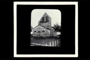 plaque de verre photographique ; Haux, l’église
