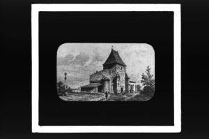 plaque de verre photographique ; Langoiran, ancienne église