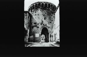 plaque de verre photographique ; Dinan : Porte du Jerzual