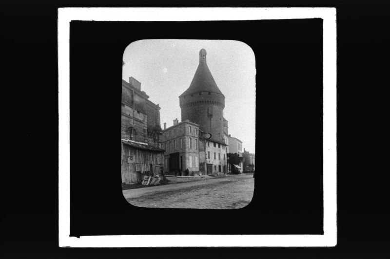 plaque de verre photographique ; Libourne, Tour de l’horloge