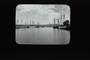 plaque de verre photographique ; Paimpol : le port