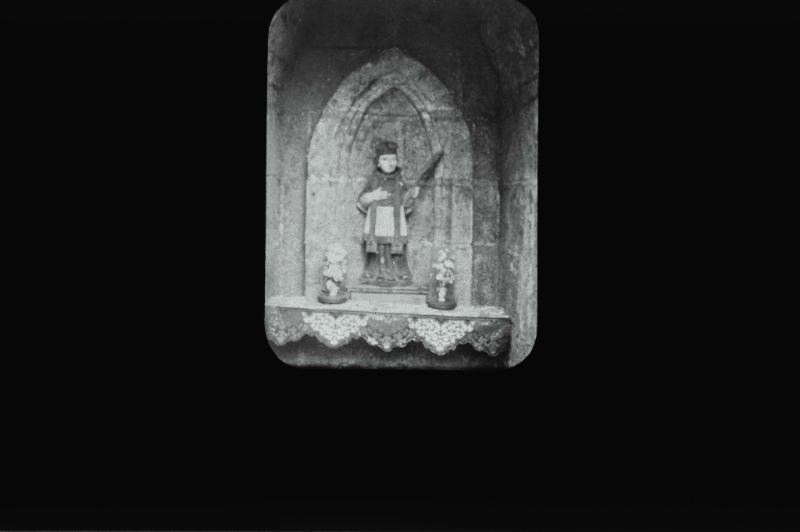 plaque de verre photographique ; Intérieur d’une église