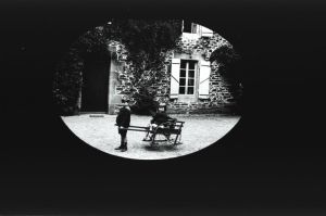 plaque de verre photographique ; Plénée-Jugon : La Touche-Sauvaget : auto enfants