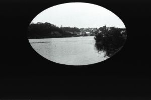 plaque de verre photographique ; Auray : vue prise de la rivière