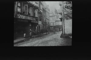plaque de verre photographique ; Quimper : une rue