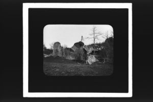 plaque de verre photographique ; Préchac, château de la Trave, détail