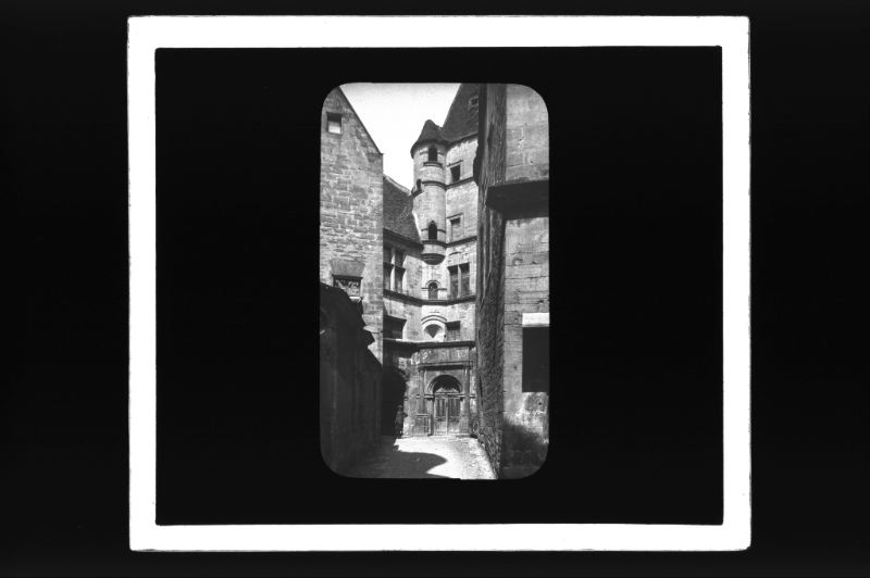 plaque de verre photographique ; Sarlat, Logis de Malleville
