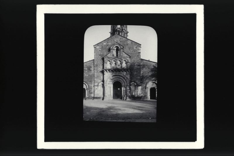 plaque de verre photographique ; château de La Brède, église