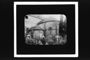 plaque de verre photographique ; Lescar près Pau, abside de l’église