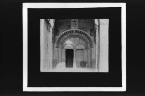 plaque de verre photographique ; Oloron Ste Marie, Portail de Ste Marie