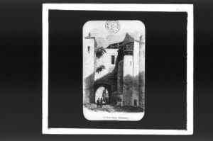 diapositive sur verre ; Porte de Toscanan, dite Porte Basse ; La Porte Basse (Bordeaux) (titre de l'œuvre reproduite)
