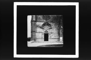 plaque de verre photographique ; Portail de Saint-Macaire