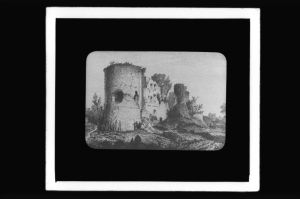 plaque de verre photographique ; château de Blanquefort, L. Drouyn Guienne militaire pl. 76
