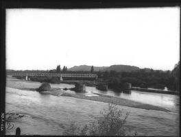 plaque de verre photographique ; Pont ferrovière