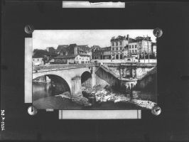 plaque de verre photographique ; Berges et pont