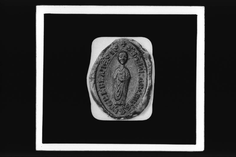 plaque de verre photographique ; sceau des rabbès (?) de Blaye