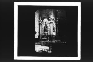 plaque de verre photographique ; Eglise de Barsac, Retable (XVIIIè s.), Autel de Ste Catherine et maître autel (P. Verner 1742 - 1744)