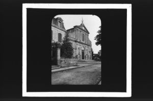 plaque de verre photographique ; Castillon, l’église