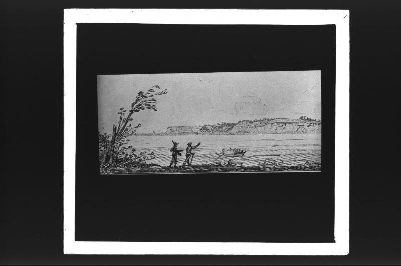 plaque de verre photographique ; Coteaux de Cenon, du Cypressat et de Floirac, d’après van der Hem (Bx et le S.O. sous Louis XIII pl XXXI)