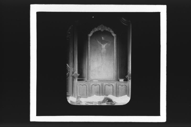 plaque de verre photographique ; église de Barsac, sacristie, boiseries (XVIIIème)
