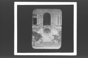 plaque de verre photographique ; La Réole, Prieuré bénédictin, rampes